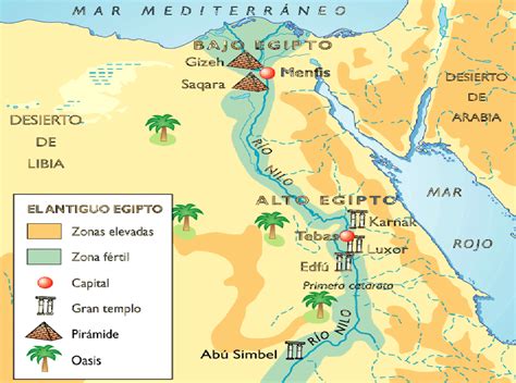 Mapa Del Alto Y Bajo Egipto Estudiar