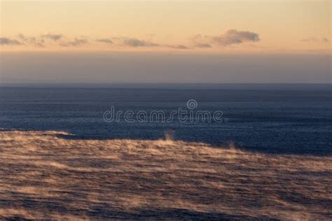 Water Of Baikal Lake In December With Fog Over Water Stock Image