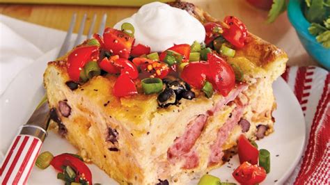 Pour mixture into prepared baking dish. Overnight Ranchero Egg Bake Recipe - Pillsbury.com