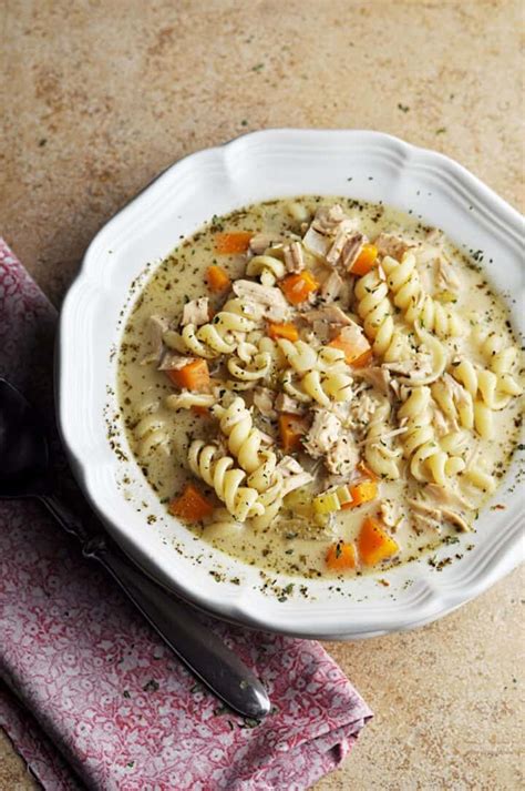 Creamy Turkey Noodle Soup Recipe With Leftover Turkey Savory With Soul