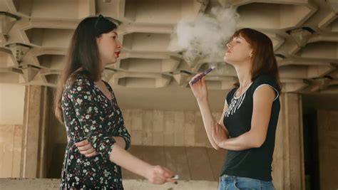 Two Girls Talking And Smoking Stock Footage Video 100