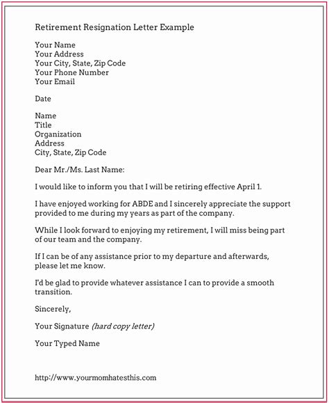 Before you hand in a retirement resignation letter, you need to observe some helpful guidelines first. 50 Letter Of Resignation Retirement Example | Ufreeonline ...