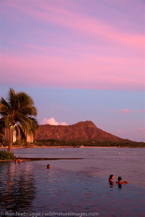 Sunset Waikiki Beach Honolulu Hawaii Ron Niebrugge Photography