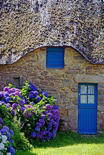 Blue Doorblue Hydrangea Cottage Cabin Cottage Homes Cottage Style