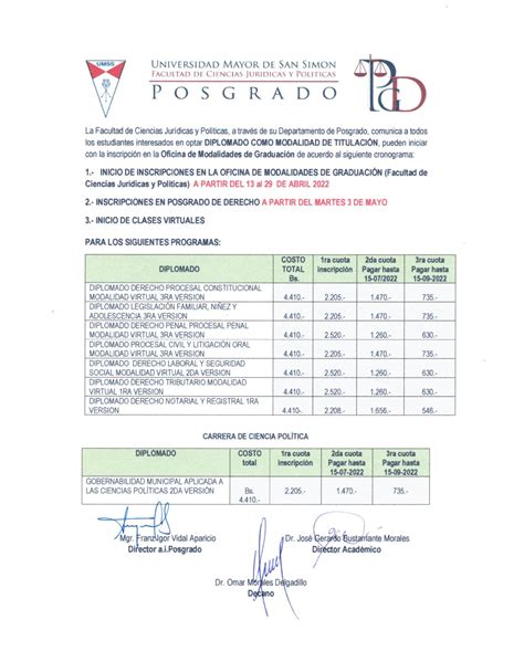 Modalidad De Doble Titulacion 2022 Posgrado Derecho