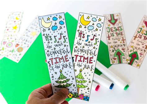 Coloring Christmas Bookmarks Free Printable Daydream Into Reality
