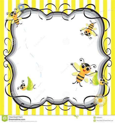 Bee baby shower invitations are suitable for all types of gender, either baby boy or baby girl. Cute Bee Baby Shower Party Invitation Stock Images - Image ...