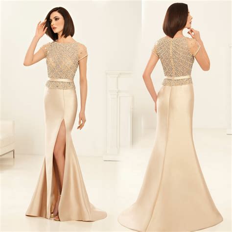 Champagne Mother Of The Bride Dresses 2016 Satin Mermaid