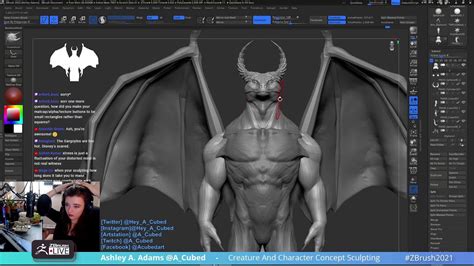 Creature Character Concept Sculpting Ashley A Adams A Cubed Zbrush Youtube