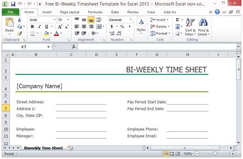 bi weekly timesheet template  excel