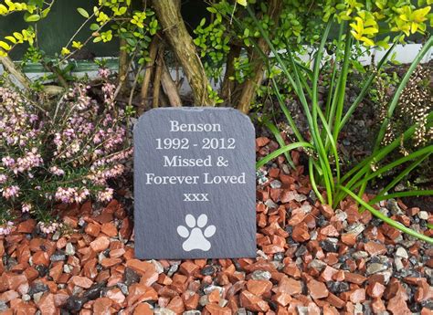 We take great pride in our pet gravestones, pet tombstones, pet headstones, pet photo headstones, and pet memorial markers. Natural Slate Pet Memorial Grave Marker Headstone 11cm x ...
