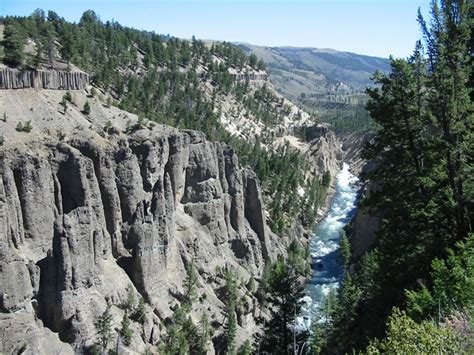 Yellowstone River At Chalk Cliffs In Yellowstone National Park