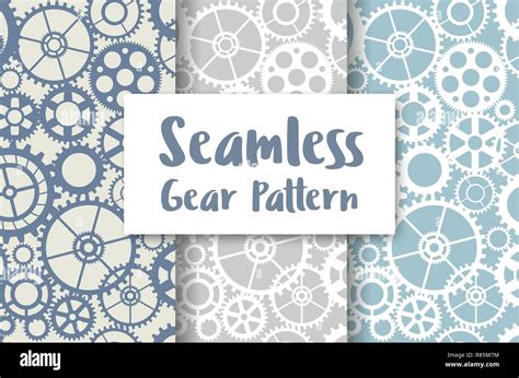 Seamless Wheel Gear Machine Pattern Industry Concept Illustration