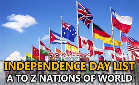 Gk A To Z All Countries Independence Day List With Year Of