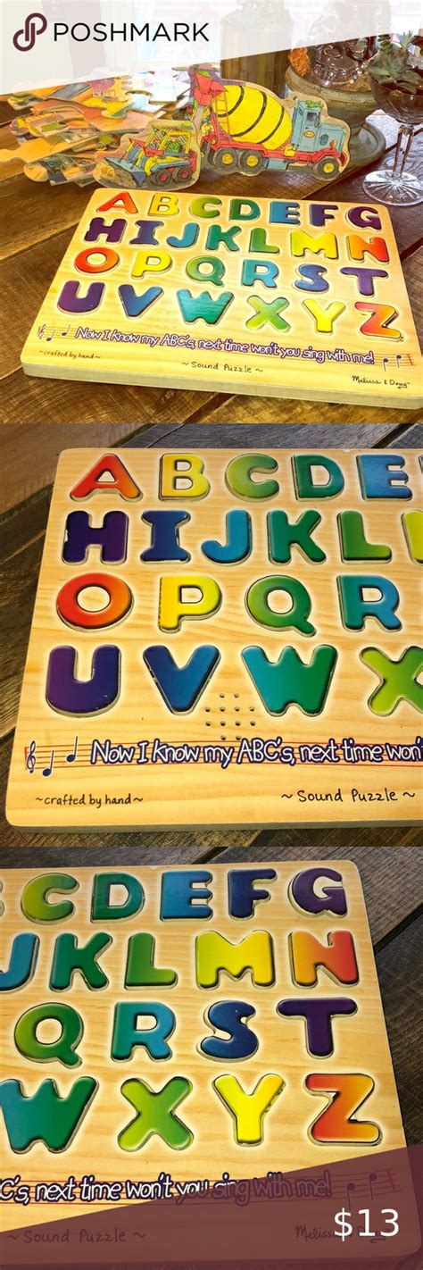 Melissa And Doug Wooden Abcs Puzzle In 2020 Sound Puzzle Alphabet
