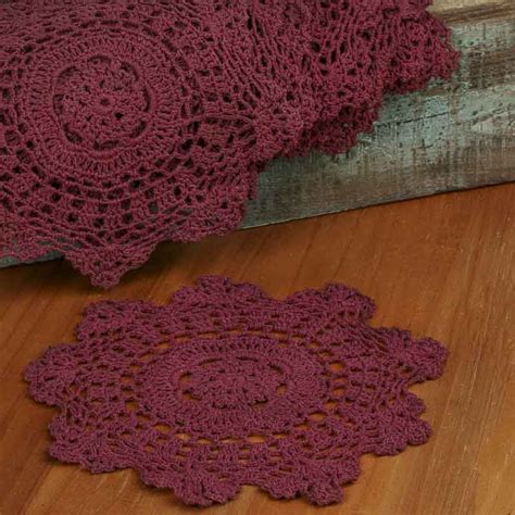 Wine Round Crocheted Doilies - Crochet and Lace Doilies ...