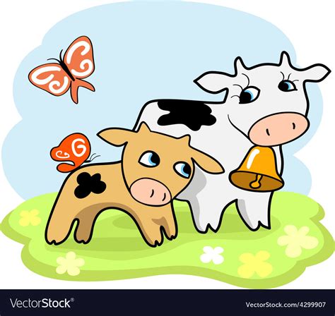 Cute Cartoon Cows Royalty Free Vector Image Vectorstock
