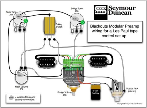 Visit seymourduncan.com for additional wiring diagrams. Seymour Duncan Blackouts Modular Preamp Wiring Diagram ...