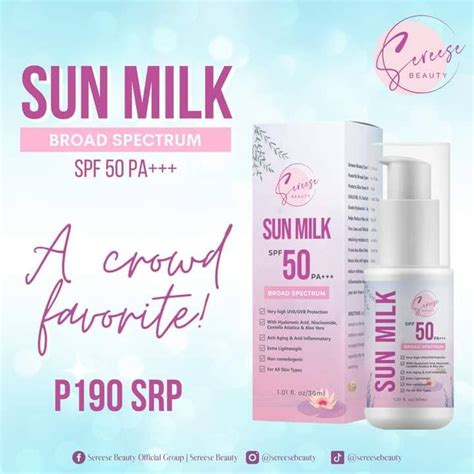 Sereese Beauty Sun Milk Broad Spectrum Spf 50 Pa Shopee Philippines