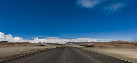 Road Desert Clouds Mountains Wallpaper Coolwallpapersme