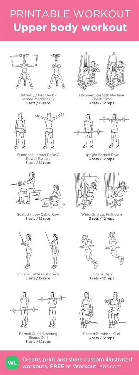 Beginner Upper Body Workout My Custom Workout Created At Workoutlabs Com Click Th Gym