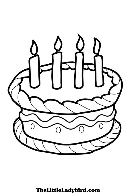 Birthday Cake Coloring Pages Free Large Images