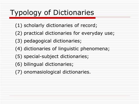 Ppt Kinds Of Dictionaries Powerpoint Presentation Free Download Id