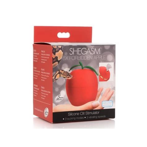 shegasm forbidden apple rechargeable silicone clit stimulator red sex toys and adult novelties