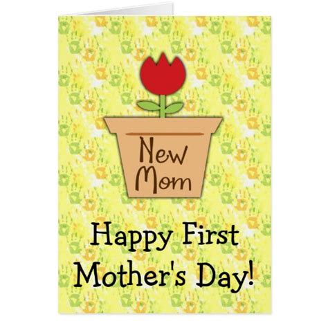 Maybe you would like to learn more about one of these? New Mom First Mother's Day, Cute Tulip Flower Greeting Card | Zazzle