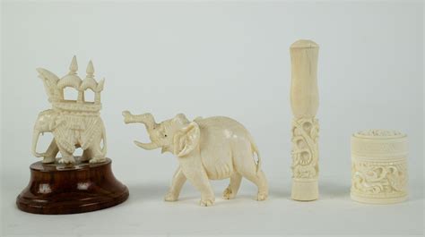 Lot A Collection Of Carved Ivory Items