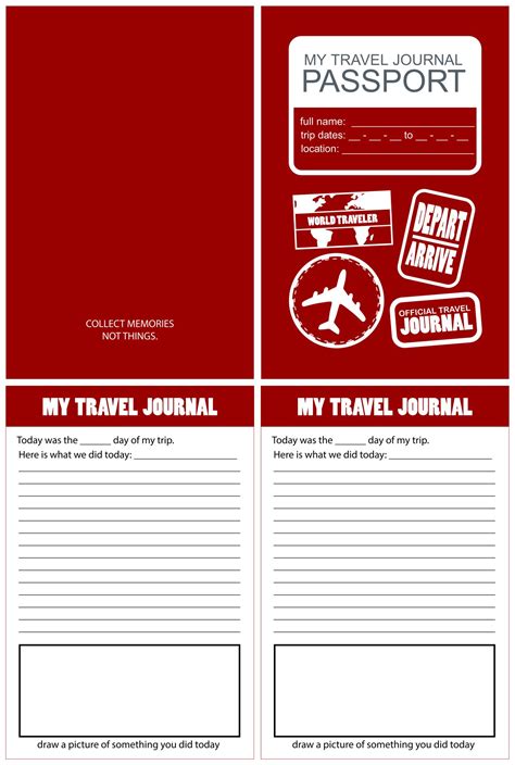 7 Best Travel Journal Printable Template Pdf For Free At