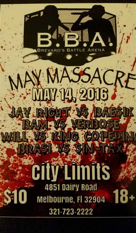 May Massacre Brevards Battle Arena Battle Rap Event Versetracker