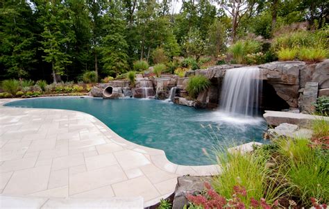 Residential swimming pool in backyard. New Jersey Inground Pool Company Earns International Award ...
