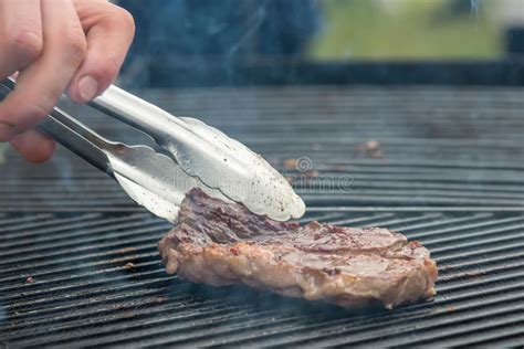 Beef Steaks On The Grill Stock Image Image Of Dine Burst 73037485