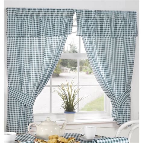 Molly Gingham Check Pattern Ready Made Kitchen Curtainsdrapes With