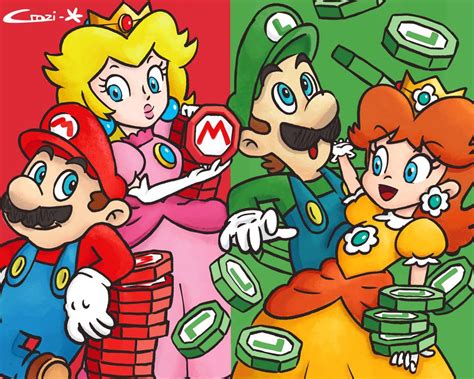 Team Mario Or Team Luigi By Crazidaisy On Deviantart Super Mario Art
