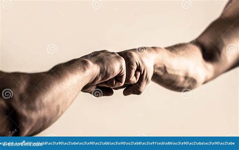People Bumping Their Fists Together Arms Friendly Handshake Friends Greeting Man Giving Fist