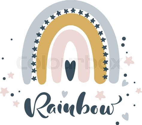 Rainbow Calligraphy Lettering Text And Illustration Rainbow For Social