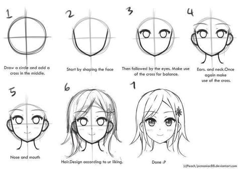 To draw the eyes you can once again use the horizontal line through the middle of the head. step by step draw an anime character | How to draw manga! | Pinterest | Manga, Step by step and Tips