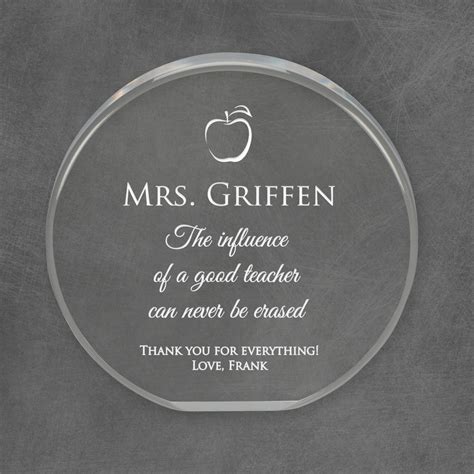Personalized Round Acrylic Plaque For Teachers