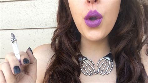 Goddess D Smoking Outside In Purple Lipstick Youtube
