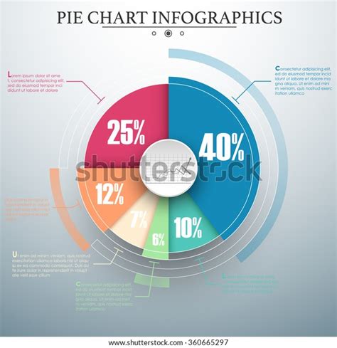 Colorful Business Pie Chart Your Documents Stock Vector Royalty Free
