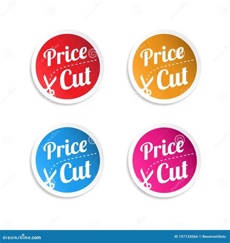 Price Cut Stickers Stock Vector Illustration Of Business 197133066