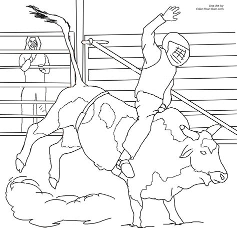 Realistic Rodeo Coloring Pages Coloring Pages