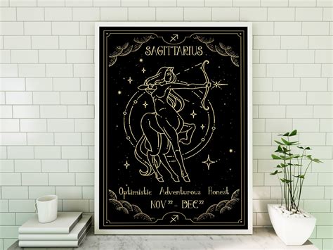 Sagittarius Poster Sagittarius Zodiac Art Sagittarius Etsy