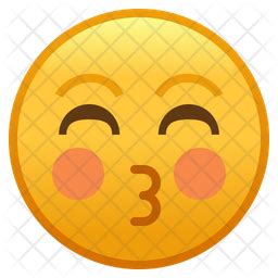 Kissing Face With Closed Eyes Emoji Icon Download In Flat Style