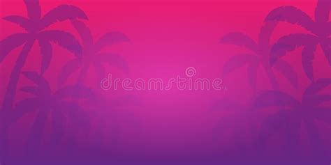 Tropical Sunset Palms Ocean Background Stock Illustrations 1467