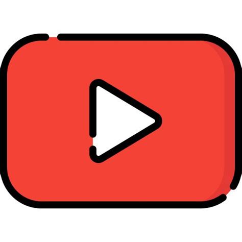 A Red Play Button With A Black Arrow Pointing To The Left Side On A