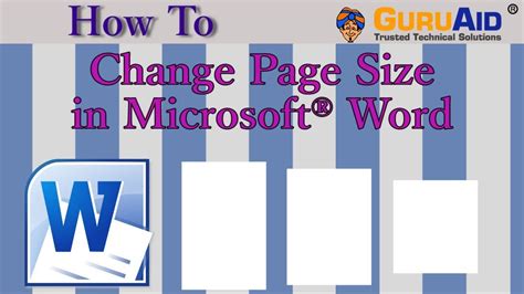 How To Change Page Size In Microsoft Word Guruaid Youtube