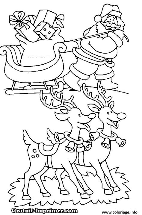 Dessin de traineau rennes pere noel coloriage dessin pere noel. Coloriage pere noel 186 - JeColorie.com